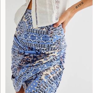 NWOT Free People mini ruched skirt